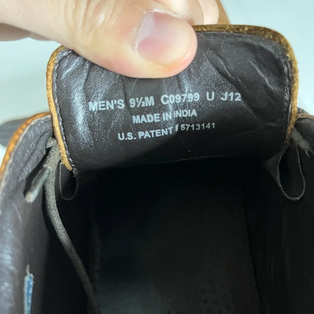 Cole Haan Nike Air Chukka Boots Mens 9.5M Brown Pebbled Leather Lace Up C09799
